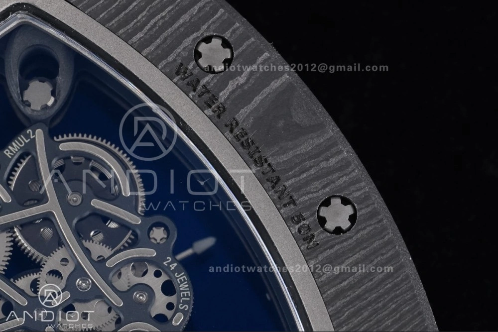 QuickDry RM055 NTPT Ti APSF 1:1 Best Edition White Inner Bezel White Crown on Rubber Strap RMUL2 Super Clone 1242