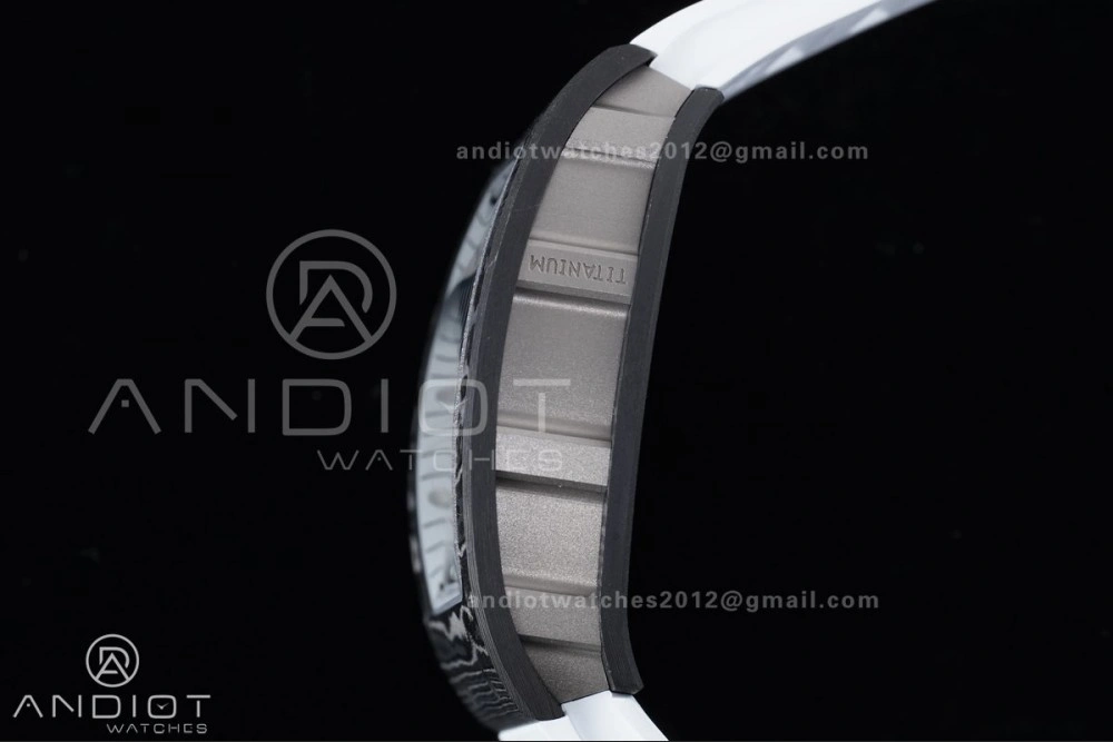 QuickDry RM055 NTPT Ti APSF 1:1 Best Edition White Inner Bezel White Crown on Rubber Strap RMUL2 Super Clone 1242