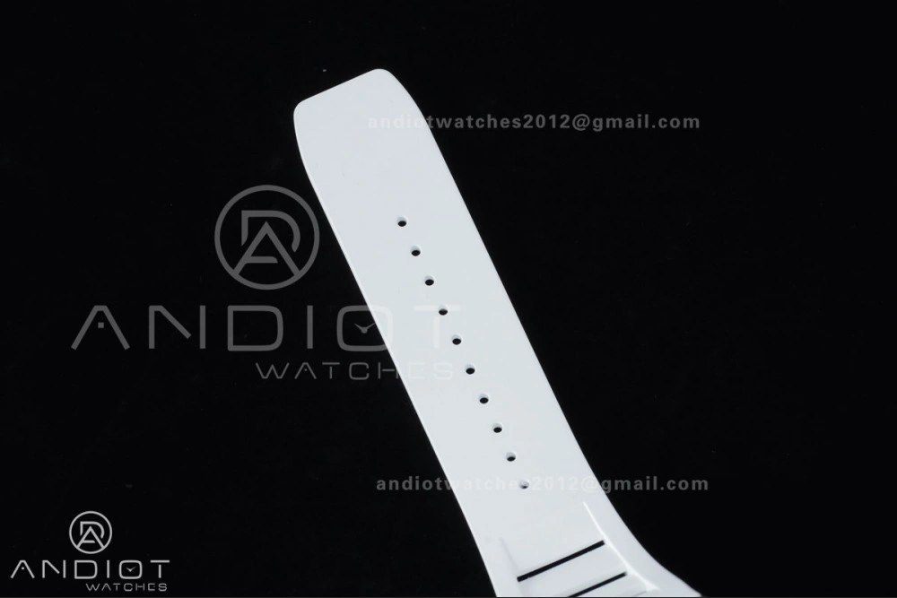 QuickDry RM055 NTPT Ti APSF 1:1 Best Edition White Inner Bezel White Crown on Rubber Strap RMUL2 Super Clone 1242