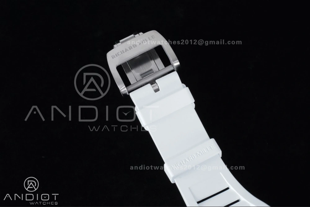 QuickDry RM055 NTPT Ti APSF 1:1 Best Edition White Inner Bezel White Crown on Rubber Strap RMUL2 Super Clone 1242