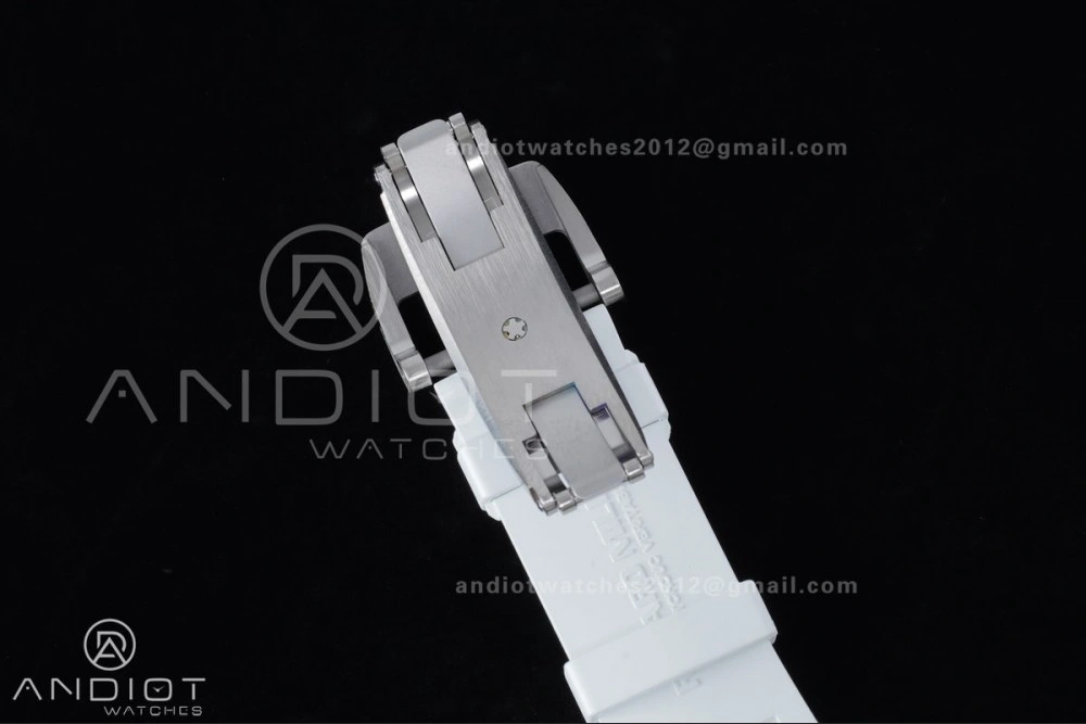 QuickDry RM055 NTPT Ti APSF 1:1 Best Edition White Inner Bezel White Crown on Rubber Strap RMUL2 Super Clone 1242