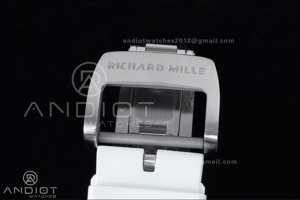 QuickDry RM055 NTPT Ti APSF 1:1 Best Edition White Inner Bezel White Crown on Rubber Strap RMUL2 Super Clone 1242