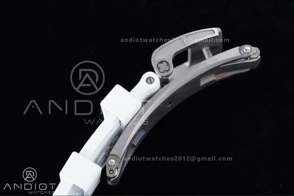 QuickDry RM055 NTPT Ti APSF 1:1 Best Edition White Inner Bezel White Crown on Rubber Strap RMUL2 Super Clone 1242