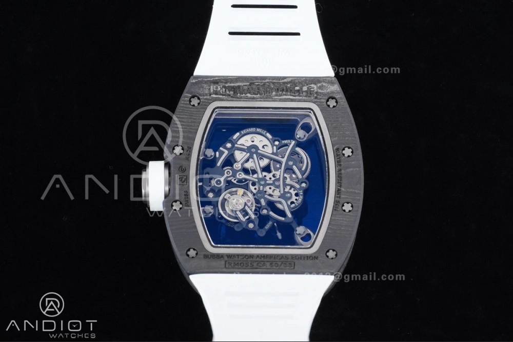 QuickDry RM055 NTPT Ti APSF 1:1 Best Edition White Inner Bezel White Crown on Rubber Strap RMUL2 Super Clone 1242