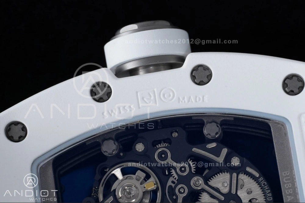 RM055 White Ceramic APSF 1:1 Best Edition on White Rubber Strap RMUL2 Super Clone Sophisticated 1237