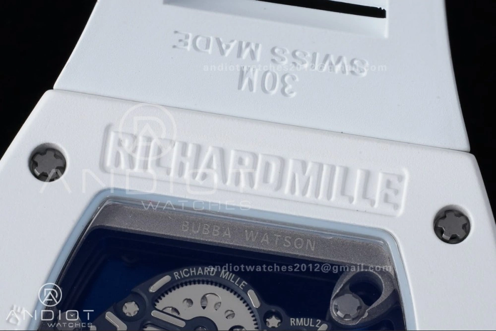 RM055 White Ceramic APSF 1:1 Best Edition on White Rubber Strap RMUL2 Super Clone Sophisticated 1237