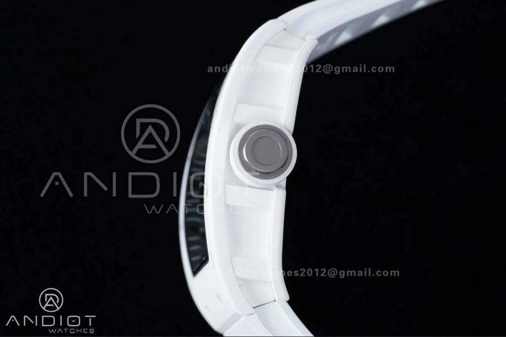 RM055 White Ceramic APSF 1:1 Best Edition on White Rubber Strap RMUL2 Super Clone Sophisticated 1237