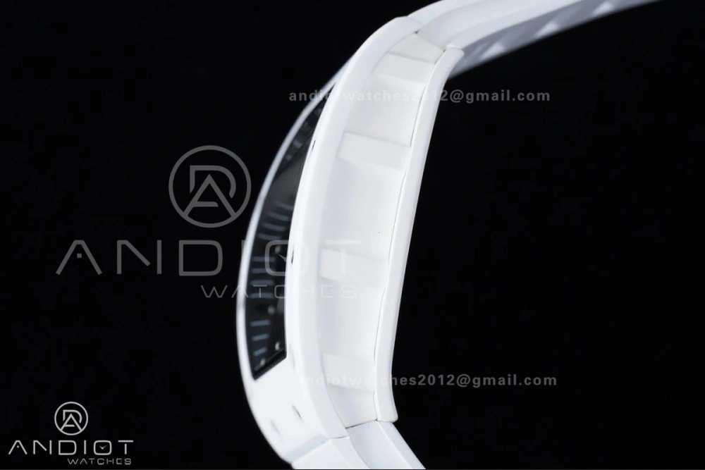 RM055 White Ceramic APSF 1:1 Best Edition on White Rubber Strap RMUL2 Super Clone Sophisticated 1237