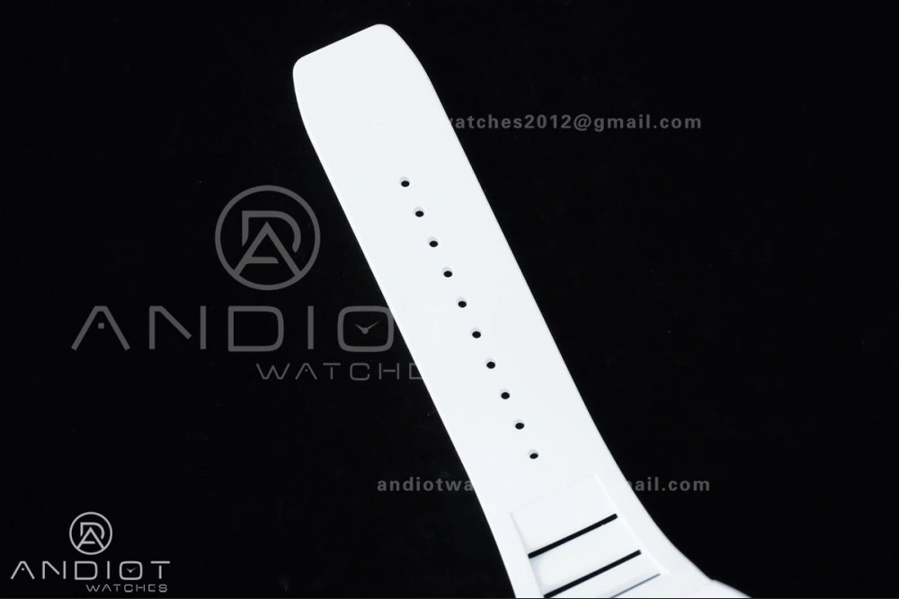 RM055 White Ceramic APSF 1:1 Best Edition on White Rubber Strap RMUL2 Super Clone Sophisticated 1237