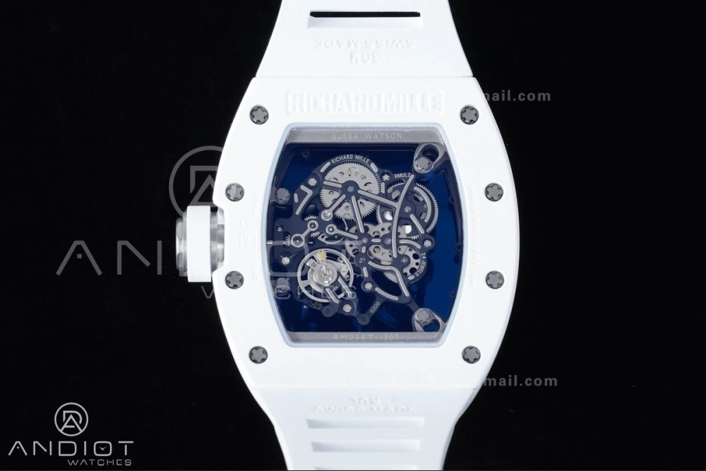 RM055 White Ceramic APSF 1:1 Best Edition on White Rubber Strap RMUL2 Super Clone Sophisticated 1237