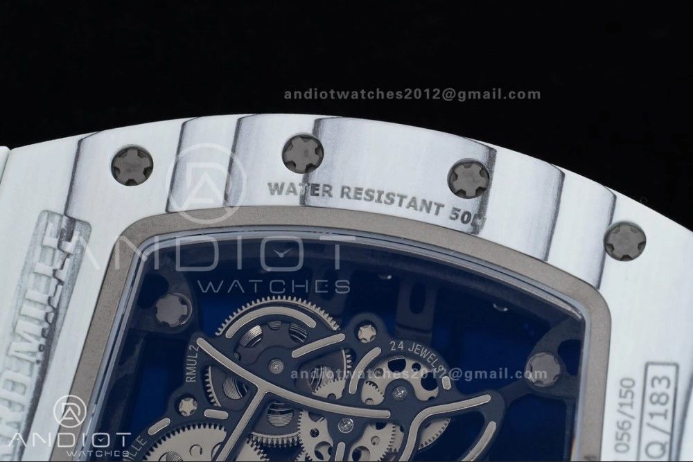 RM061 White Ceramic APSF 1:1 Best Edition on White Rubber Strap RMUL2 Super Clone Popular 1236
