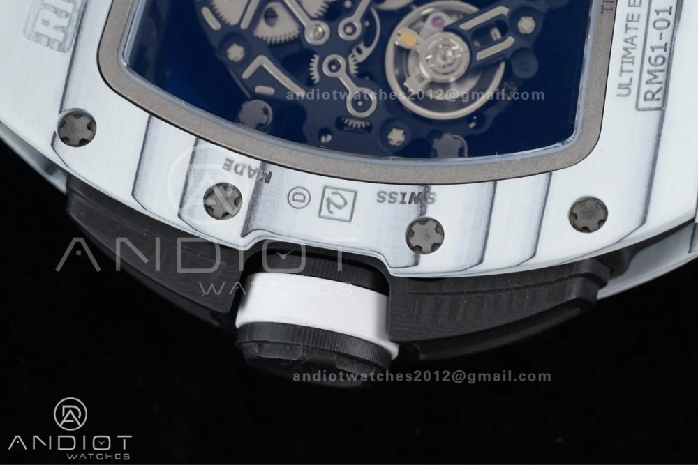 RM061 White Ceramic APSF 1:1 Best Edition on White Rubber Strap RMUL2 Super Clone Popular 1236