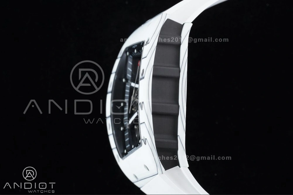 RM061 White Ceramic APSF 1:1 Best Edition on White Rubber Strap RMUL2 Super Clone Popular 1236