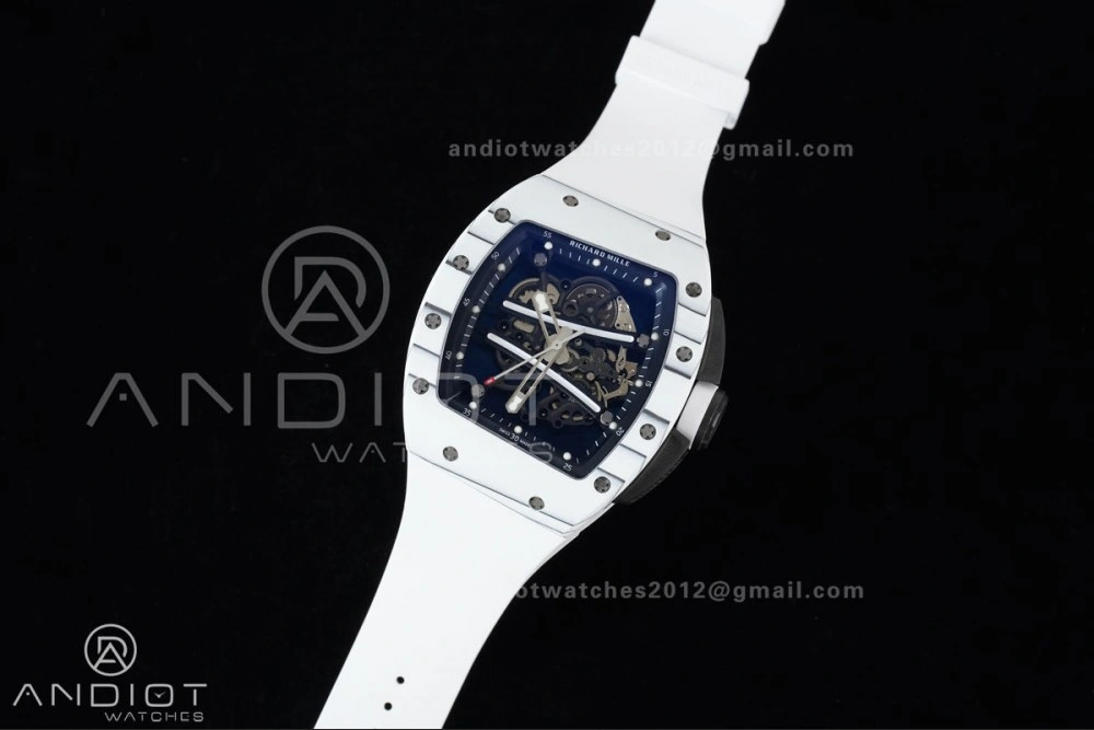 RM061 White Ceramic APSF 1:1 Best Edition on White Rubber Strap RMUL2 Super Clone Popular 1236