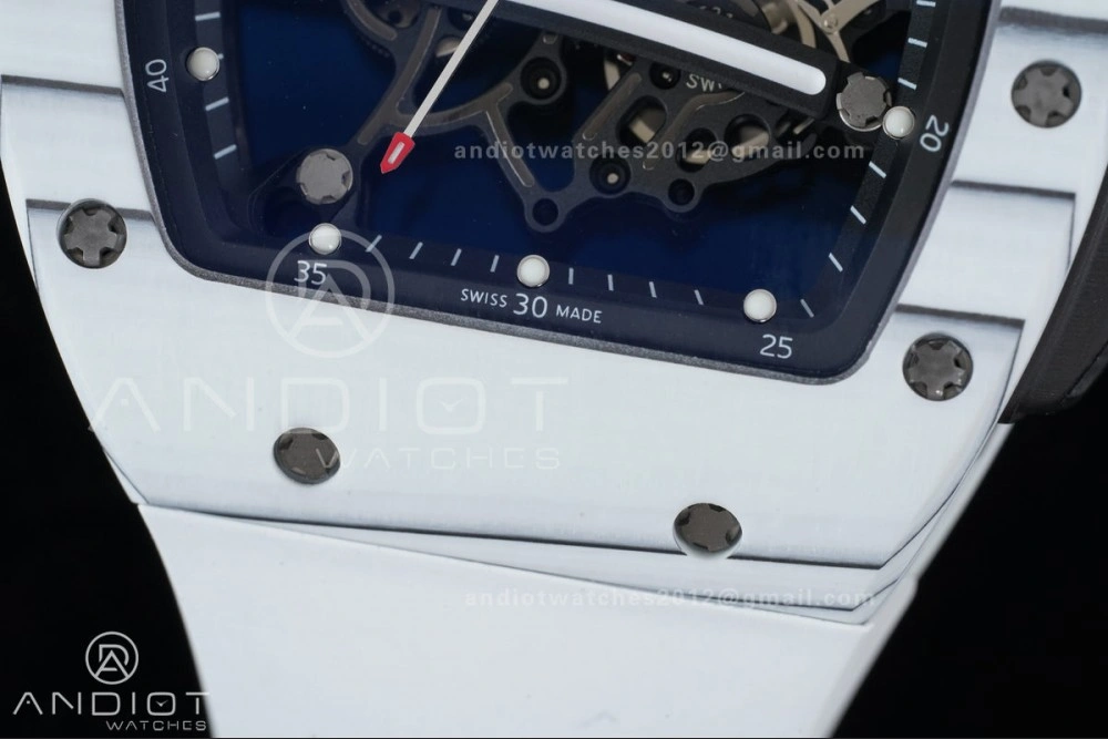 RM061 White Ceramic APSF 1:1 Best Edition on White Rubber Strap RMUL2 Super Clone Popular 1236