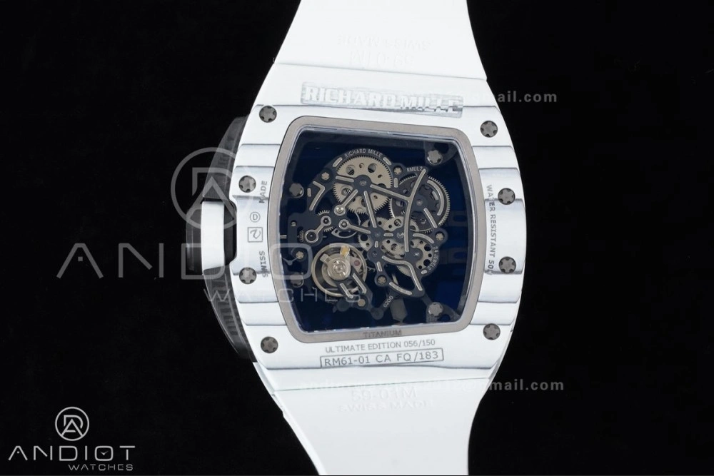 RM061 White Ceramic APSF 1:1 Best Edition on White Rubber Strap RMUL2 Super Clone Popular 1236