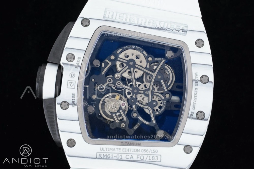 RM061 White Ceramic APSF 1:1 Best Edition on White Rubber Strap RMUL2 Super Clone Popular 1236