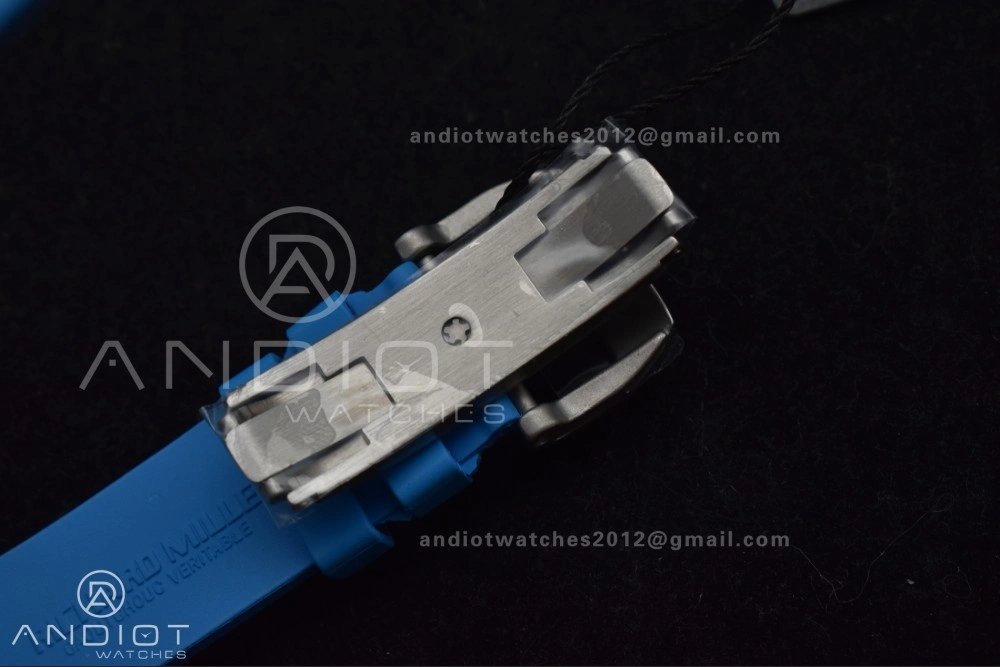Reliable RM56-02 Transparent Tourbillon RMF Best Edition Skeleton Blue Dial on Blue Rubber Strap 1244