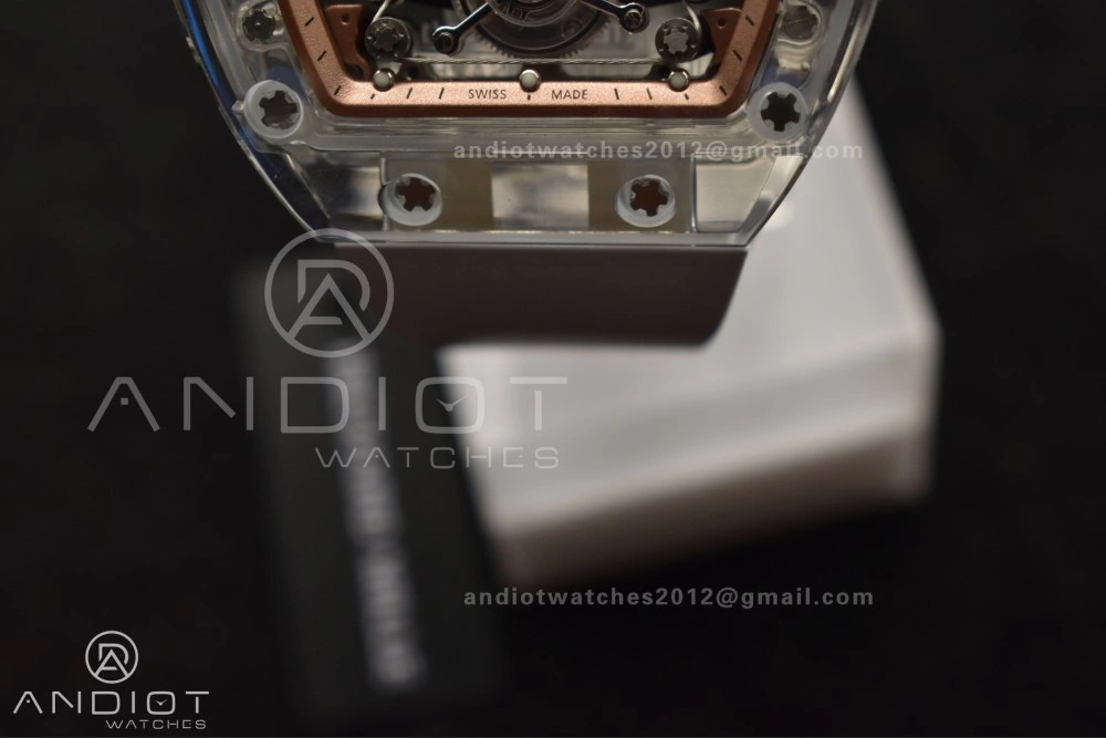 RM56-02 Transparent Tourbillon RMF Best Edition Skeleton Gold Dial on White Rubber Strap Classic 1240