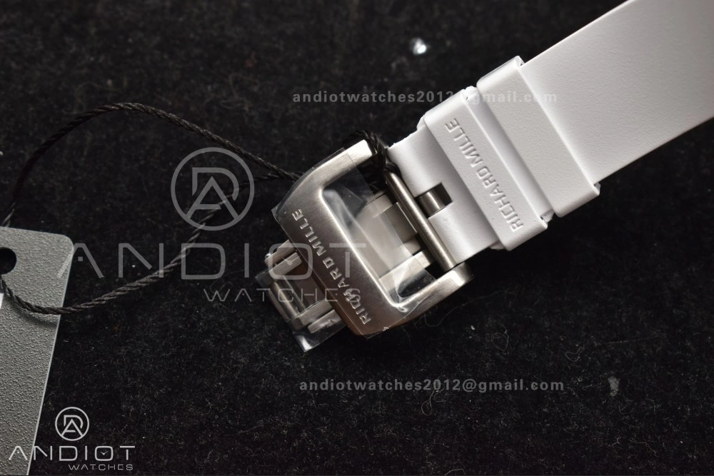 RM56-02 Transparent Tourbillon RMF Best Edition Skeleton Gold Dial on White Rubber Strap Classic 1240