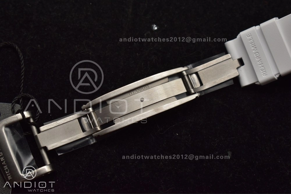 RM56-02 Transparent Tourbillon RMF Best Edition Skeleton Gold Dial on White Rubber Strap Classic 1240