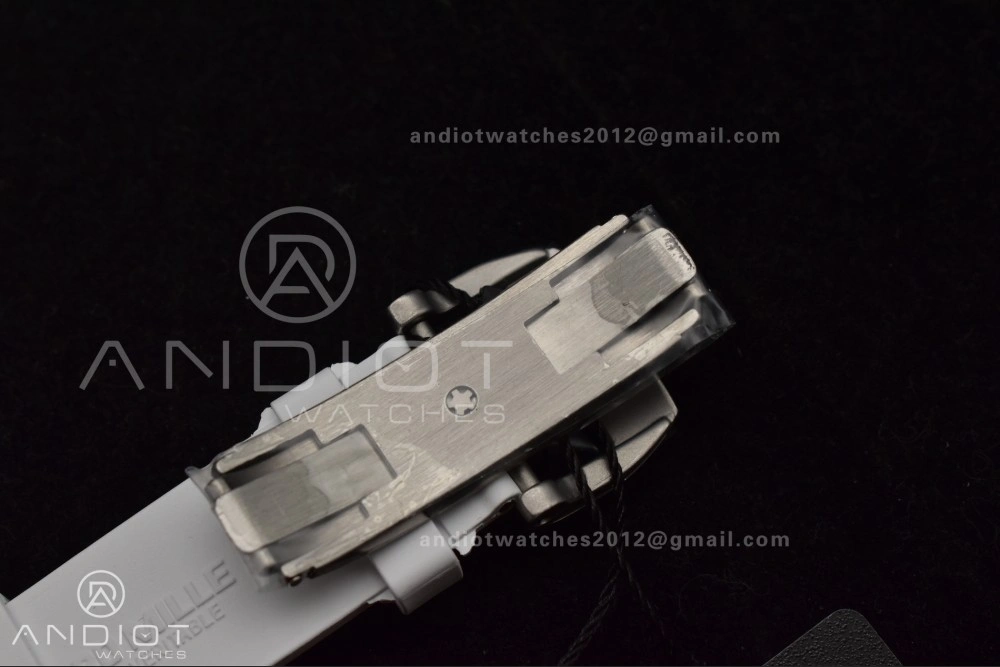 RM56-02 Transparent Tourbillon RMF Best Edition Skeleton Gold Dial on White Rubber Strap Classic 1240