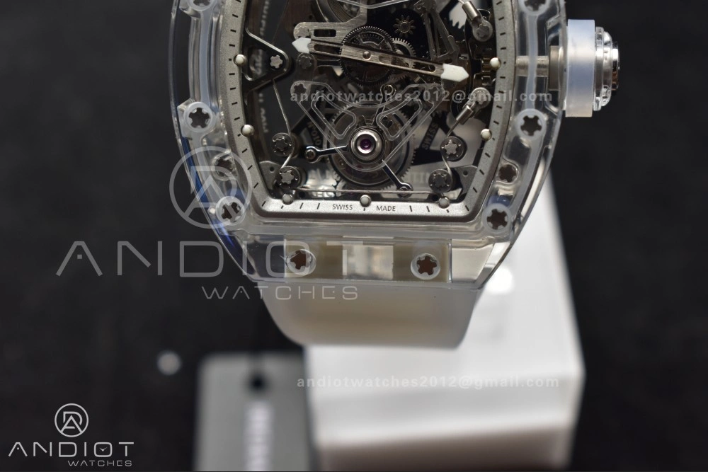 RM56-02 Transparent Tourbillon RMF Best Edition Skeleton White Dial on Transparent Rubber Strap EasyCare 1238