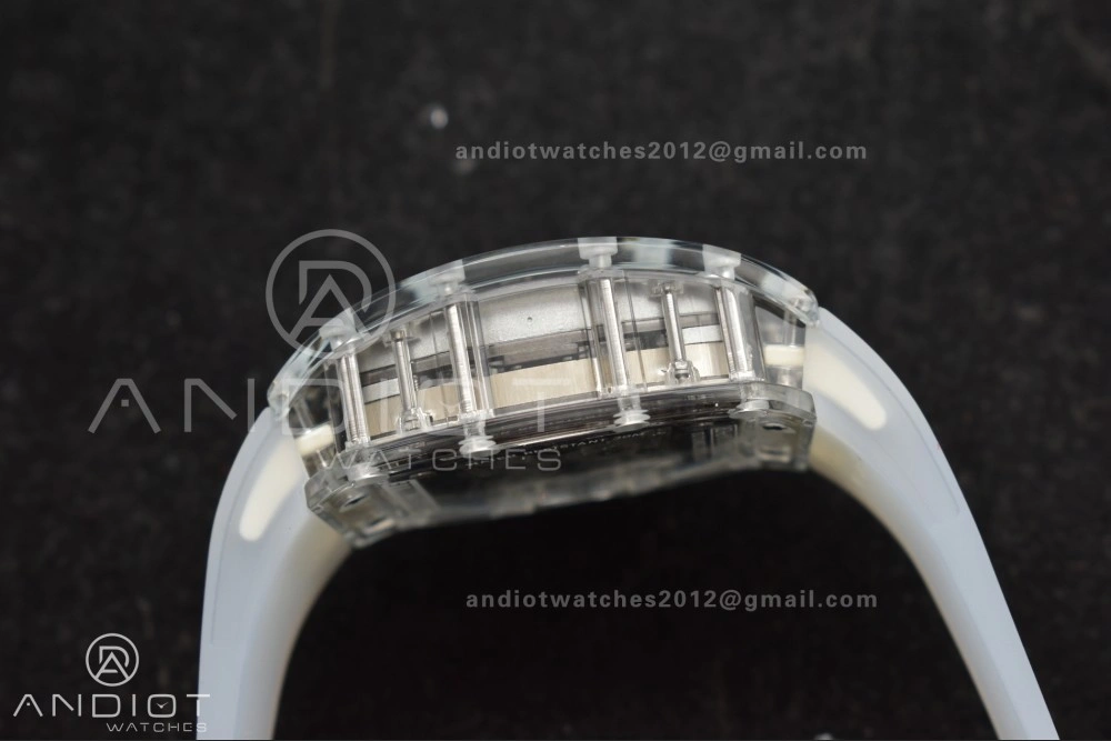 RM56-02 Transparent Tourbillon RMF Best Edition Skeleton White Dial on Transparent Rubber Strap EasyCare 1238