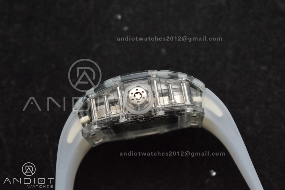 RM56-02 Transparent Tourbillon RMF Best Edition Skeleton White Dial on Transparent Rubber Strap EasyCare 1238