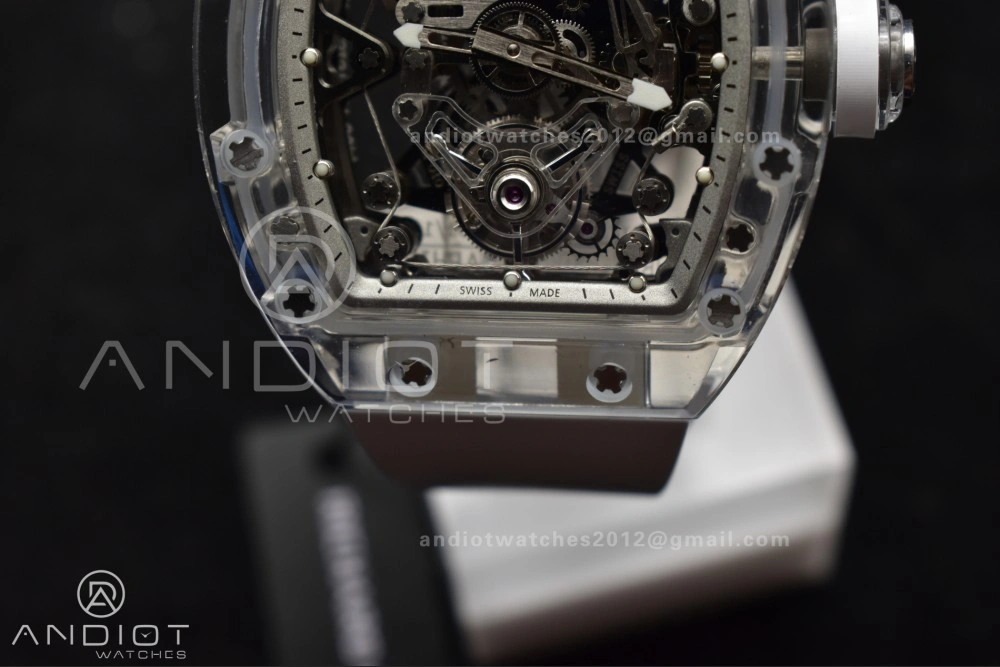 TravelReady RM56-02 Transparent Tourbillon RMF Best Edition Skeleton White Dial on White Rubber Strap 1256