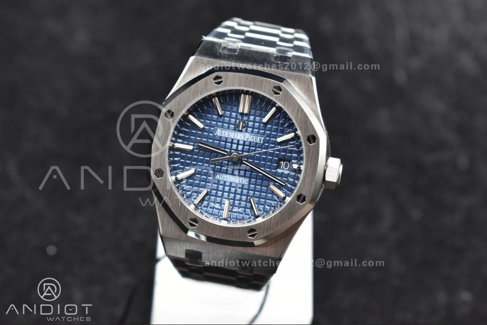 Royal Oak 37mm 15450 SS ZF 1:1 Best Edition Blue Textured Dial on SS Bracelet SA3120 Super Clone Casual 105