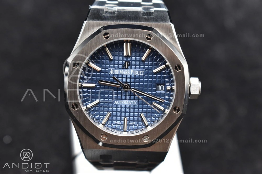 Royal Oak 37mm 15450 SS ZF 1:1 Best Edition Blue Textured Dial on SS Bracelet SA3120 Super Clone BestValue 1029