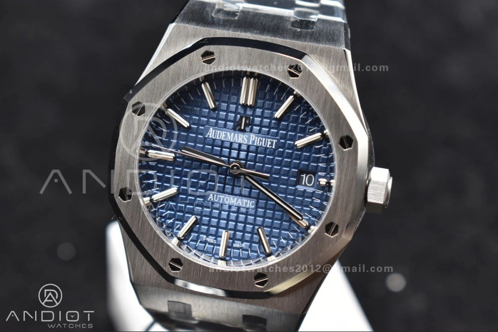 Royal Oak 37mm 15450 SS ZF 1:1 Best Edition Blue Textured Dial on SS Bracelet SA3120 Super Clone BestValue 1029