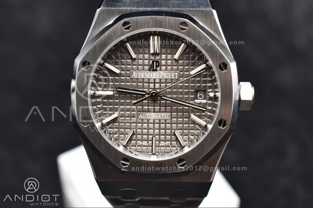 Royal Oak 37mm 15450 SS ZF 1:1 Best Edition Gray Textured Dial on SS Bracelet SA3120 Super Clone MultiPurpose 1030