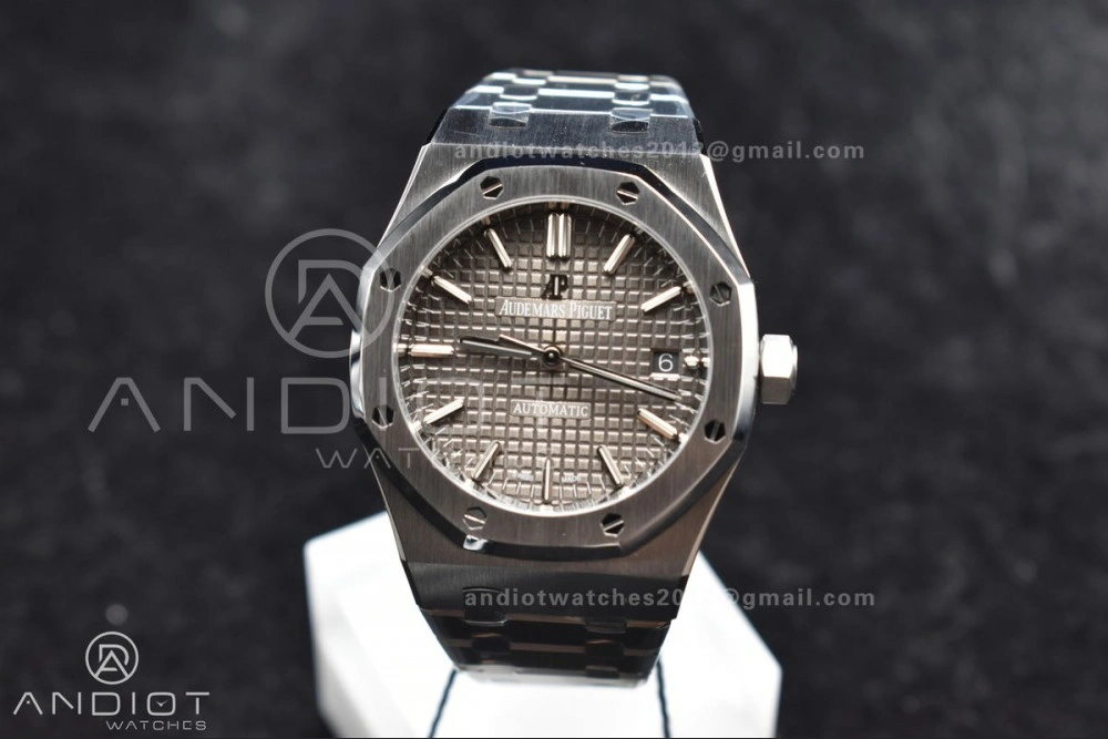 Royal Oak 37mm 15450 SS ZF 1:1 Best Edition Gray Textured Dial on SS Bracelet SA3120 Super Clone MultiPurpose 1030