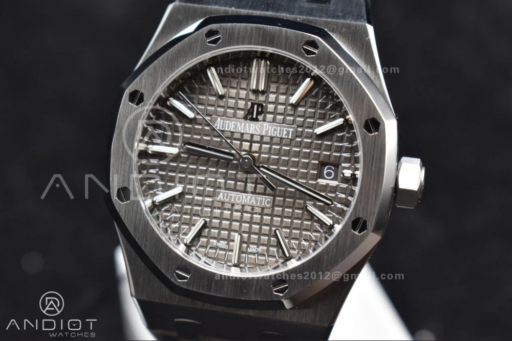 Royal Oak 37mm 15450 SS ZF 1:1 Best Edition Gray Textured Dial on SS Bracelet SA3120 Super Clone MultiPurpose 1030