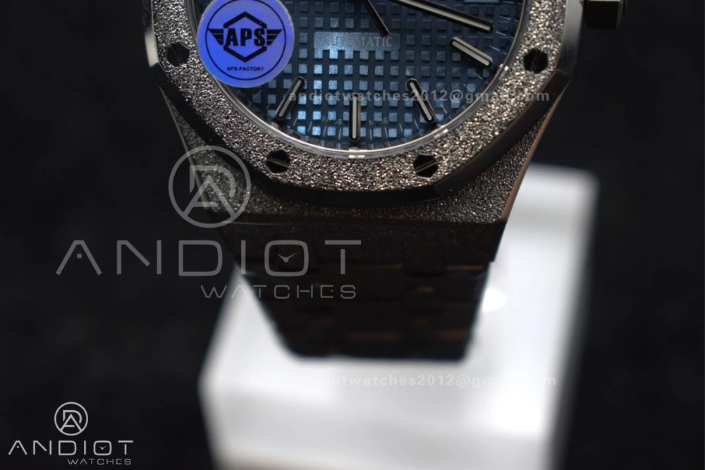 Royal Oak 37mm 15454 Frosted SS APSF 1:1 Best Edition Blue Textured Dial On SS Bracelet SA3120 Super Clone WellDesigned 98