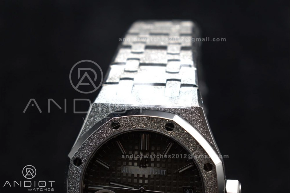 Tailored Royal Oak 37mm 15454 Frosted SS APSF 1:1 Best Edition Grey Textured Dial on SS Bracelet SA3120 Super Clone 100