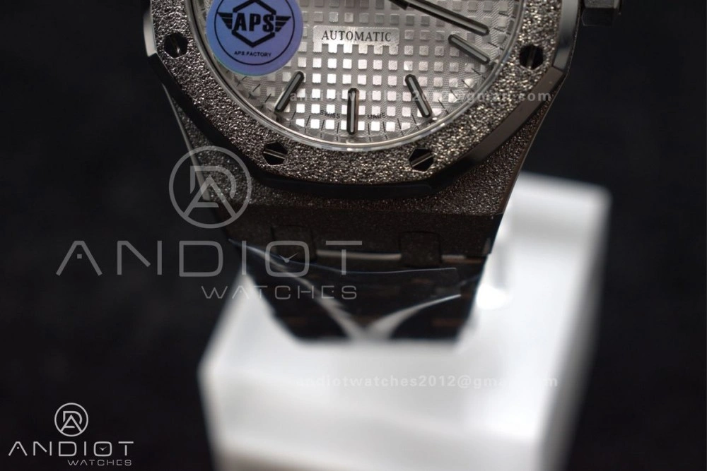 Royal Oak 37mm 15454 Frosted SS APSF 1:1 Best Edition White Textured Dial On SS Bracelet SA3120 Super Clone Affordable 1033