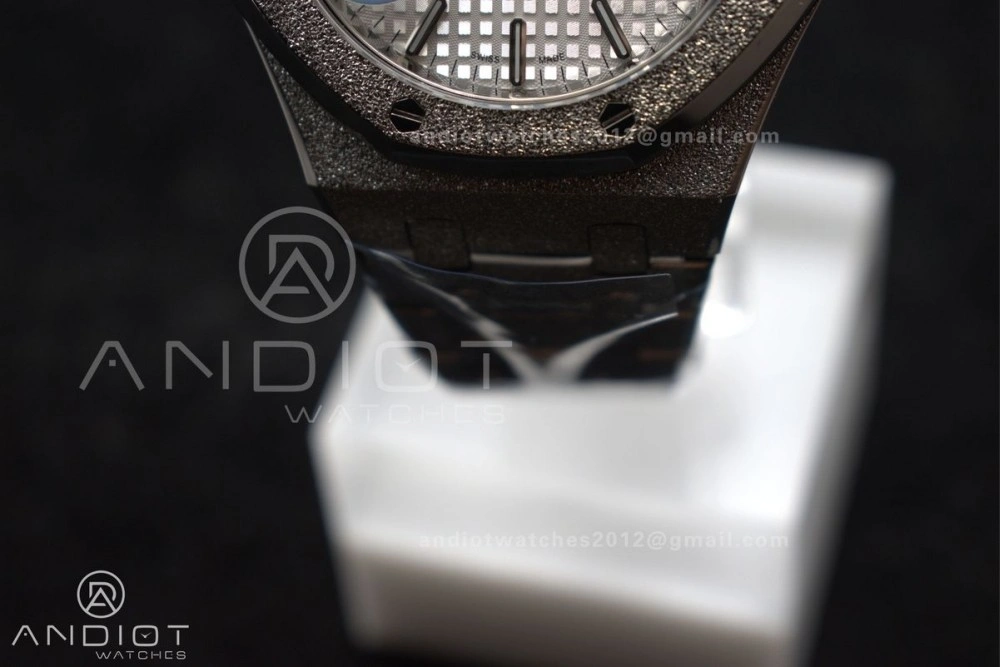 Royal Oak 37mm 15454 Frosted SS APSF 1:1 Best Edition White Textured Dial On SS Bracelet SA3120 Super Clone Affordable 1033