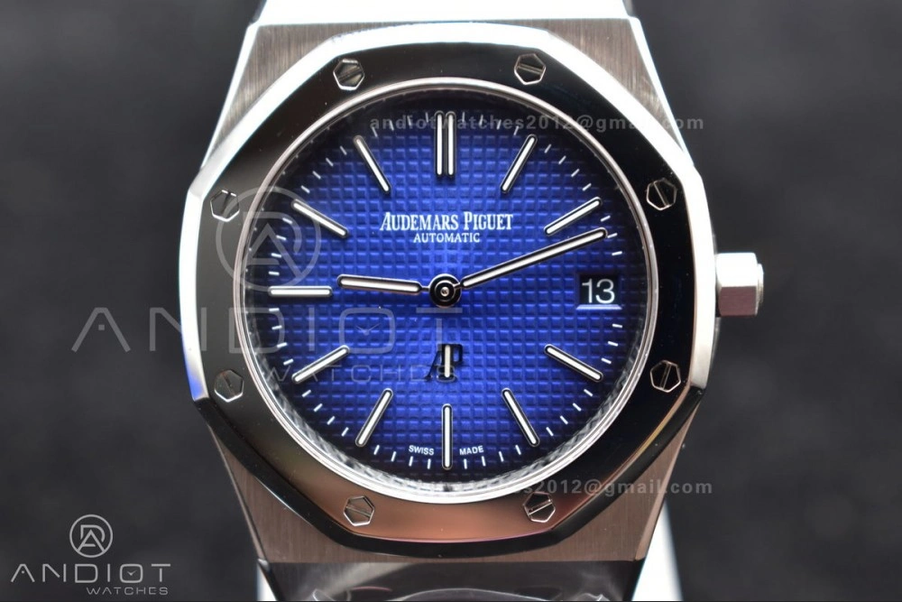 Efficient Royal Oak 39mm 15202 SS ZF 1:1 Best Edition Blue Textured Dial on SS Bracelet A 111