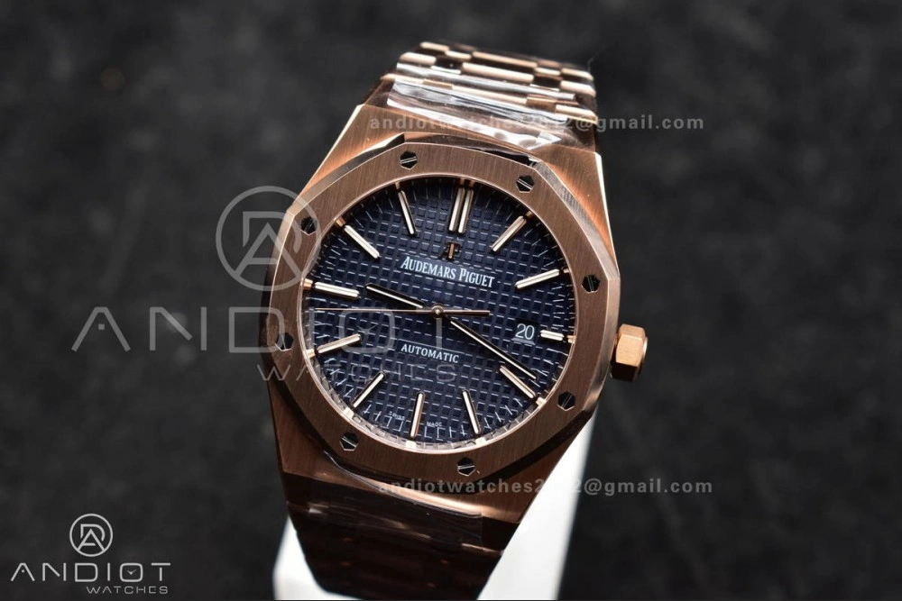 ZeroBulk Royal Oak 41mm 15400 RG APSF 1:1 Best Edition Blue Textured Dial on RG Bracelet SA3120 Super Clone V 126