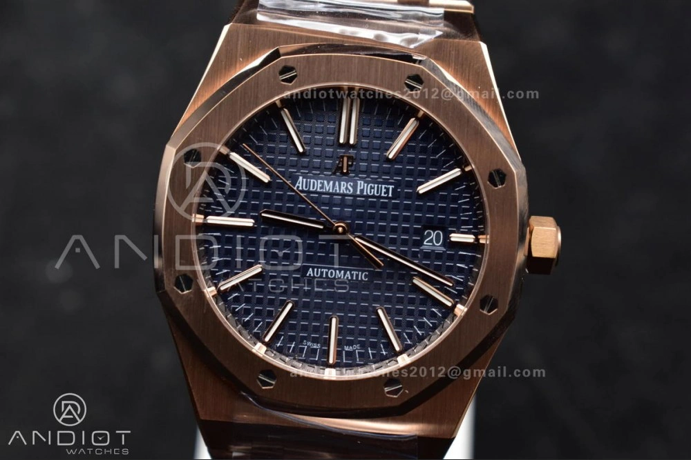 ZeroBulk Royal Oak 41mm 15400 RG APSF 1:1 Best Edition Blue Textured Dial on RG Bracelet SA3120 Super Clone V 126