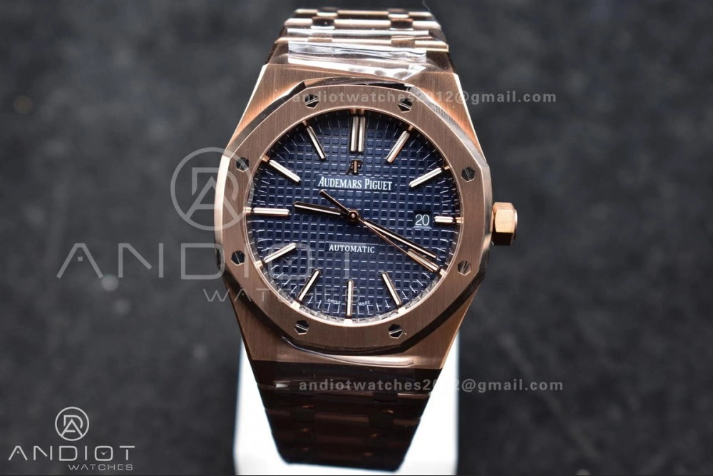 ZeroBulk Royal Oak 41mm 15400 RG APSF 1:1 Best Edition Blue Textured Dial on RG Bracelet SA3120 Super Clone V 126