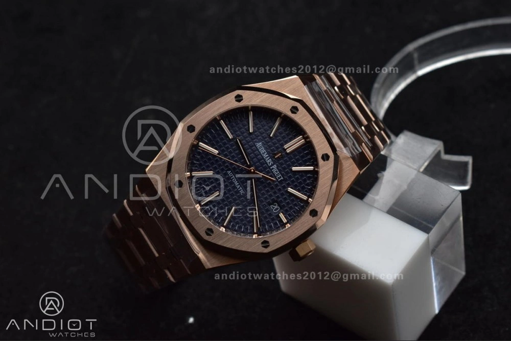 ZeroBulk Royal Oak 41mm 15400 RG APSF 1:1 Best Edition Blue Textured Dial on RG Bracelet SA3120 Super Clone V 126
