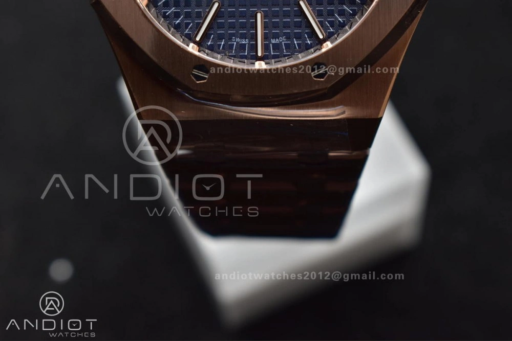 ZeroBulk Royal Oak 41mm 15400 RG APSF 1:1 Best Edition Blue Textured Dial on RG Bracelet SA3120 Super Clone V 126