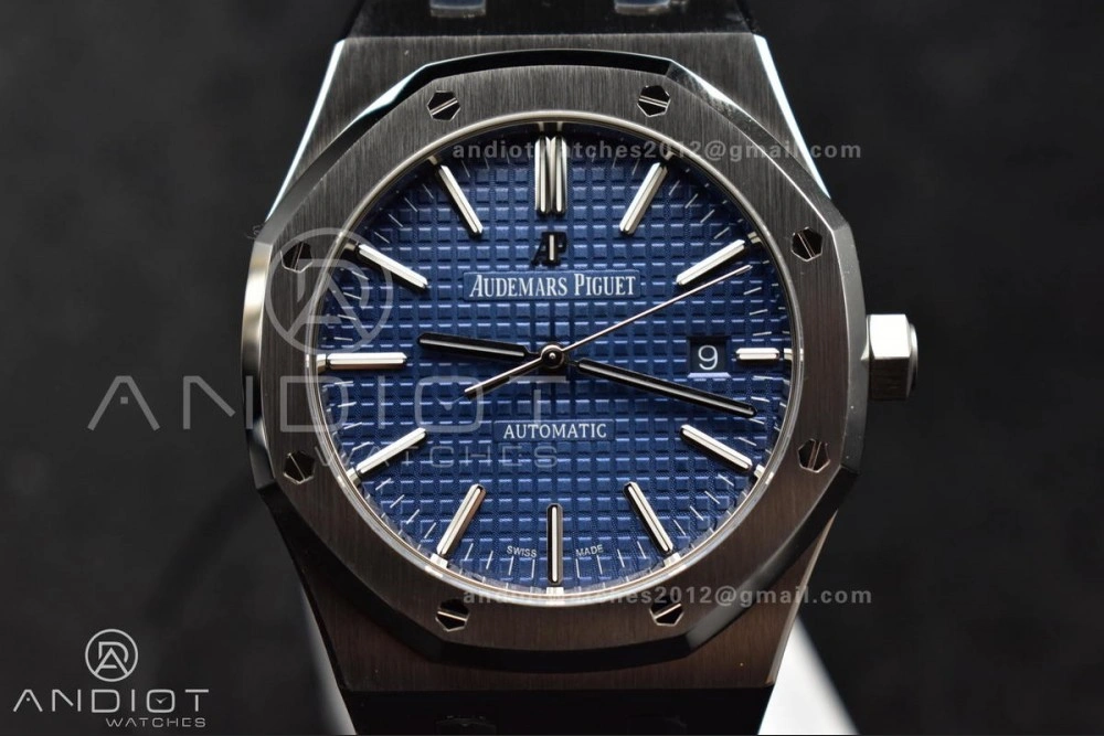 Breathable Royal Oak 41mm 15400 SS ZF 1:1 Best Edition Blue Textured Dial on SS Bracelet A 134