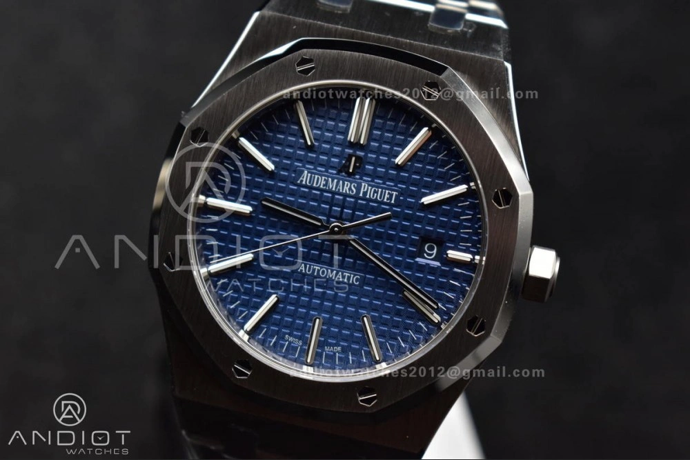 Breathable Royal Oak 41mm 15400 SS ZF 1:1 Best Edition Blue Textured Dial on SS Bracelet A 134