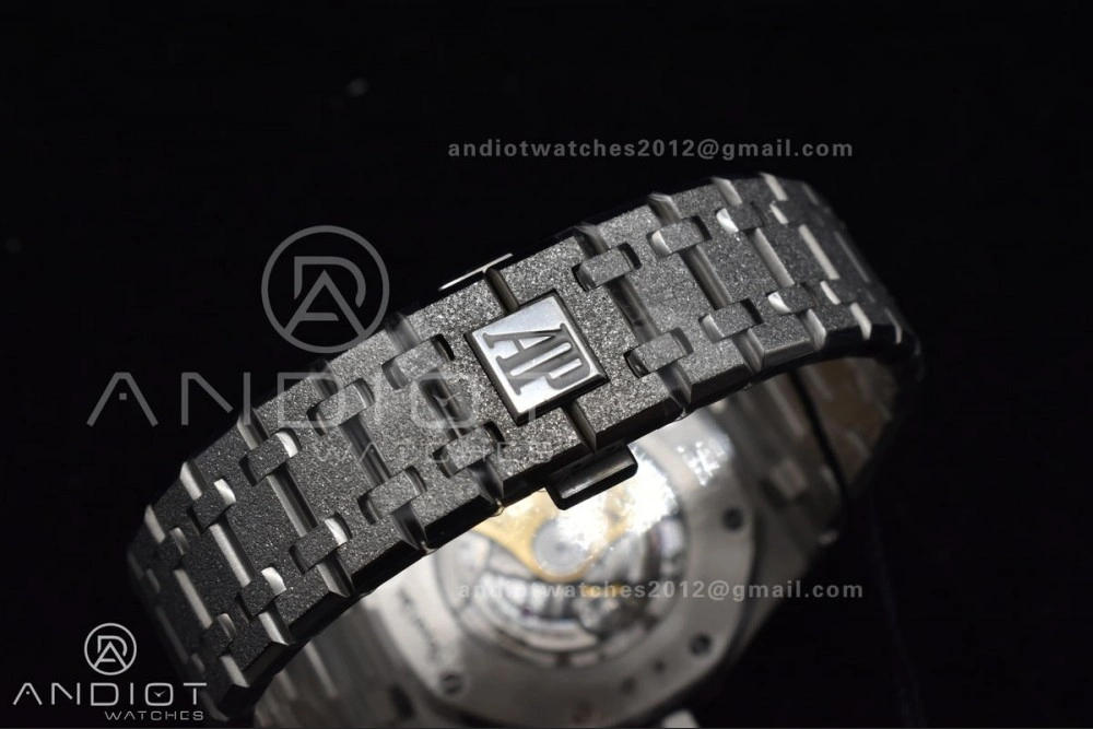 Royal Oak 41mm 15400 SS ZF 1:1 Best Edition Frosted Case Blue Textured Dial on SS Bracelet A Unisex 128