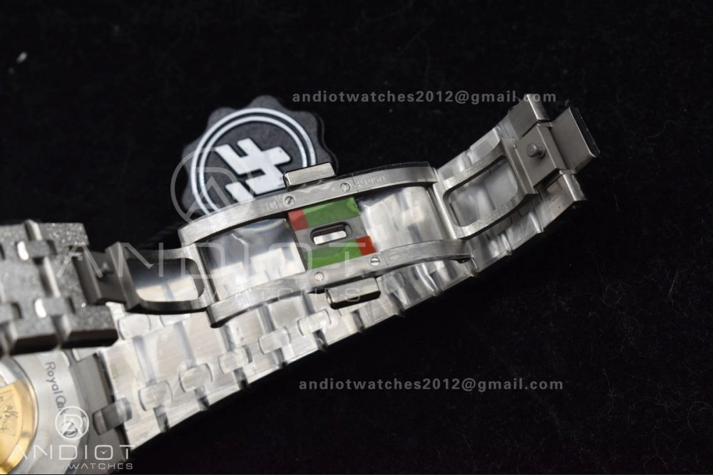 Royal Oak 41mm 15400 SS ZF 1:1 Best Edition Frosted Case Blue Textured Dial on SS Bracelet A Unisex 128